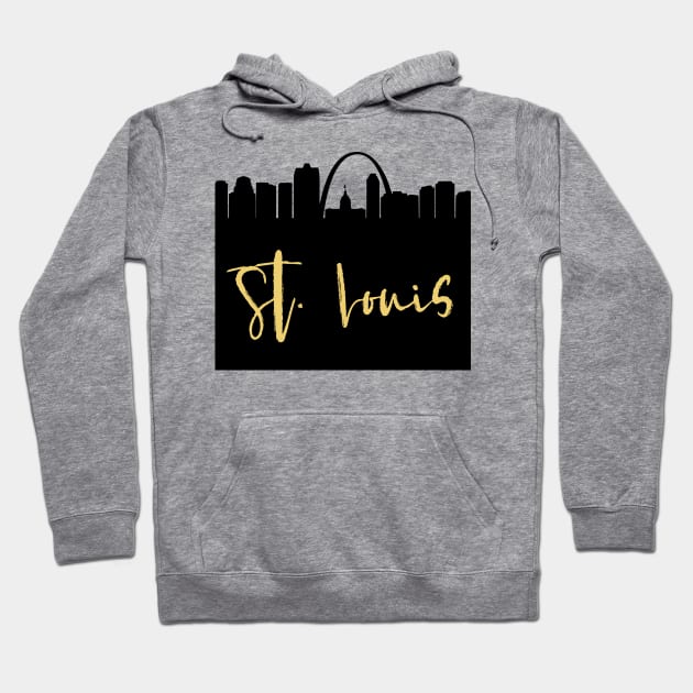 ST LOUIS MISSOURI DESIGNER SILHOUETTE SKYLINE ART Hoodie by deificusArt